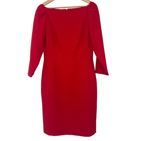 Alex Marie Red Sheath Dress Size 6 lined 3/4 Sleeves Boatneck new $129 - Picture 1 of 6